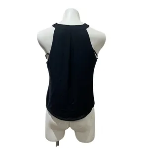 Naked Zebra Women's Black Sleeveless V-Neck Blouse Size S Casual thumbnail 2
