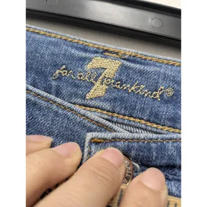 7 For All Mankind Women's Edie Jeans Crop Straight Leg High Rise Blue Denim S 27 thumbnail 3