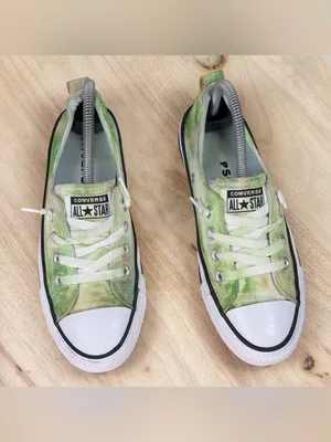 Converse Chuck Taylor All Star Shoreline‎ Slip On Sneakers Tie Dye Green 7.5 thumbnail 4