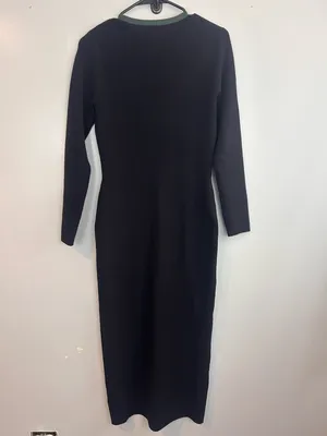 Marine Layer Lexi Black/Green Button Down Ribbed Sweater Midi Dress Size Medium thumbnail 5