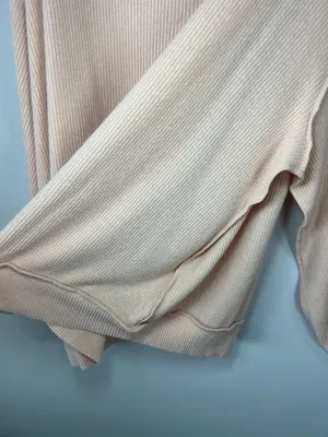 Free People We The Free Main Squeeze Hacci Balloon Sleeve Shirt Peach Slouchy Lg thumbnail 12