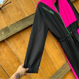 ASOS Collusion Brand Ski Style Indoor/outdoor Jumpsuit size‎ 10 black pink retro thumbnail 7