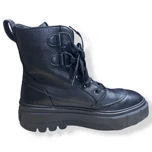 Sorel Caribou X Boots Black Leather Platform Lace Up Gorpcore Women 9 NL5015-010 thumbnail 4