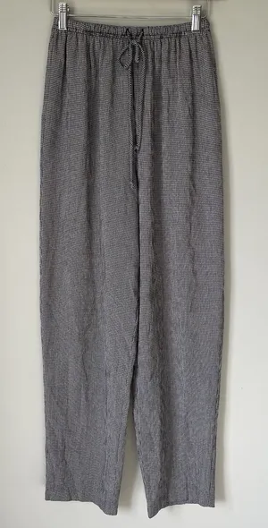 T & Company Vintage Gingham Wide Leg Pants Cottagecore Black White Womens Size 8 thumbnail 1