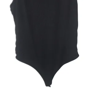 KN Klassy Network Large Black Ribbed Bram Bodysuit Snap-Button thumbnail 3
