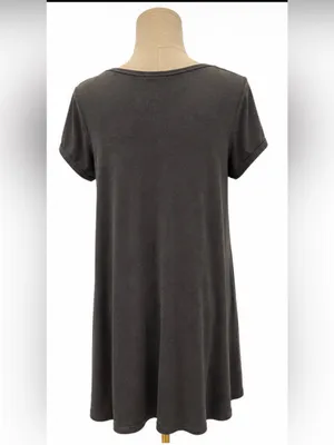 Z Supply Charcoal Gray T-Shirt Swing Dress – Size Medium thumbnail 2