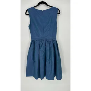 Vintage Maria Bianca Nero Dress‎ Taffeta Silk Iridescent Blue Fit & Flare Party thumbnail 5