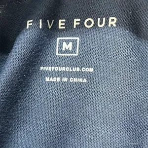 Five Four Darnell Shirt Short Sleeve Polo Medium Navy Blue Red Stripe Cotton Golf thumbnail 4
