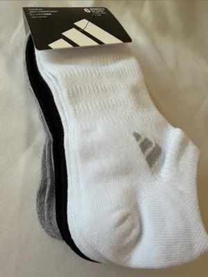 6- Women’s adidas No-Show Athletic Socks – White, Black, Gray thumbnail 1