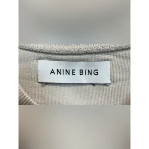ANINE BING Muse Tiger Crewneck Oversized Sweatshirt - Stone Tan Size XS thumbnail 4