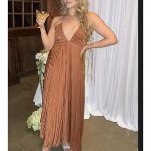 A.L.C. Frank Copper Slip Dress Size 8 Pleated Party Special Occasion Designer $750 thumbnail 9