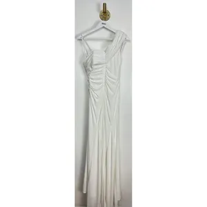 MAC DUGGAL Ruched One-Shoulder Trumpet Gown in White Size US 2 thumbnail 9