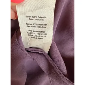 Wilfred Aritzia Nuit Blouse Purple Sleeveless V-Neck Draped High Low Hem Small thumbnail 6