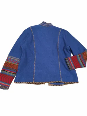 Coldwater Creek Boiled Wool Southwest Jacket – Boho Western Statement Medium thumbnail 6