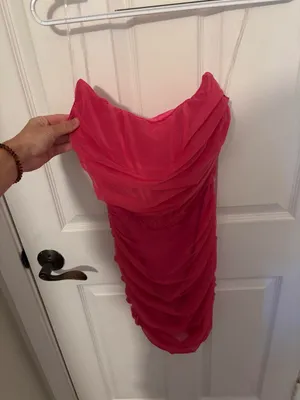 Revolve Superdown Sonya Bustier Mesh Strapless Dress in Pink thumbnail 2