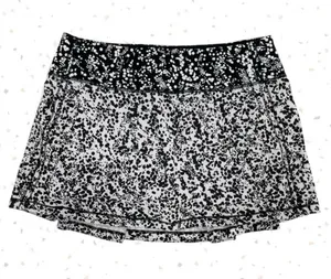 Lululemon Pace Rival Skirt Black White Print Tennis Fit Pickleball Skort Size 4 thumbnail 1