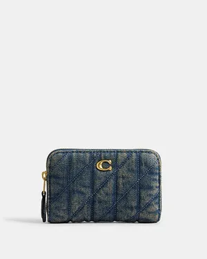COACH Essential Small Zip around Card Case with Quilting thumbnail 6
