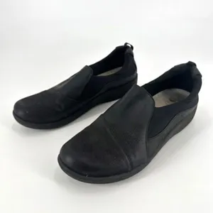 Clarks Sillian Holly black flats slip on shoes Cloudsteppers size 7.5‎ thumbnail 2