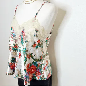 Vintage Victoria's Secret floral lace satin cami M/L thumbnail 7