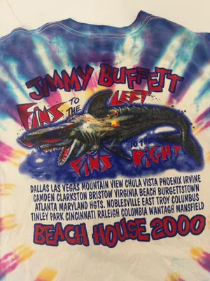 Delta 🌈 Vintage 2000 Jimmy Buffett Beach House Tour Tie Dye Tee 🌈 thumbnail 4