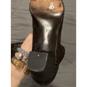 Italian Brown Suede & Snake Embossed Leather Ankle Bootie Women’s Size 7 thumbnail 12