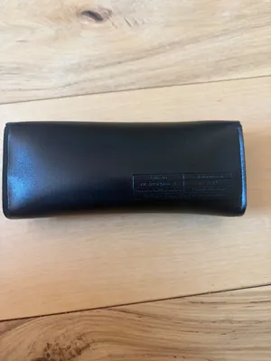 Universal Black Structured Sunglasses Case Gold Snap + Cleaning Cloth thumbnail 3