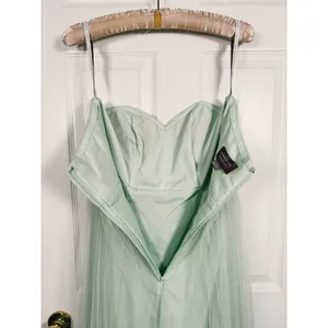 Jenny Yoo Annabelle Strapless Tulle Gown Maxi Dress Size 4 Green Wedding Formal thumbnail 7