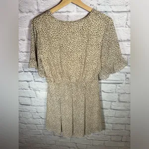 Loveriche‎ animal print swing dress tan/brown womens size medium short sleeve thumbnail 6