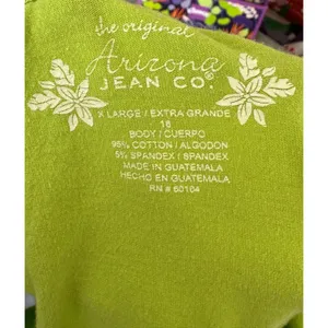 Arizona Jean Co Lime Green Halter Top Y2K Tropical Hibiscus Crop XL Open Back thumbnail 3