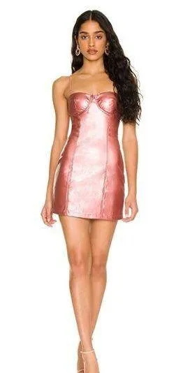 Superdown Revolve Salma Metallic Spaghetti Strap Bodycon Mini Dress thumbnail 1