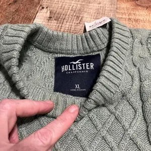 Hollister NEW Women's Green Cable Knit Crewneck Sweater Sz XL Fisherman Classic thumbnail 4