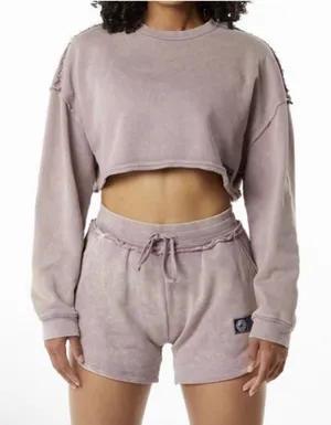 Alphalete Women's Terry Oversized Crop Pullover - Rose Quartz , Size Small thumbnail 1