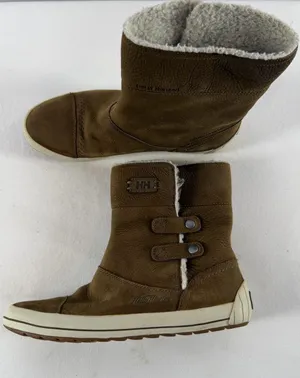 Helly Hansen‎ Waterpoof Leather Shearling Winter Pull On Boots in Brown Size 5.5 thumbnail 1