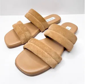 Steve Madden Sandals Womens Size 8 Tan Leather Double Strap Open Toe‎ thumbnail 1