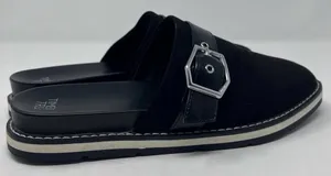 Time and Tru Women's Black Faux Suede Buckle Mules‎ Size 8 thumbnail 1