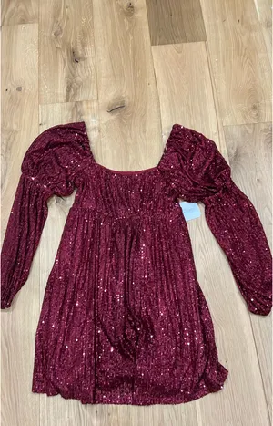 Altar’d State sequined red dress  thumbnail 2