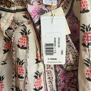Agua Bendita Pink Cream Pineapple-Print Tie-Waist Short NWT thumbnail 4