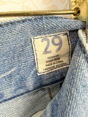 We The Free Straight Leg High Rise Light Wash Denim Raw Hem Jeans - Size - 29 thumbnail 5