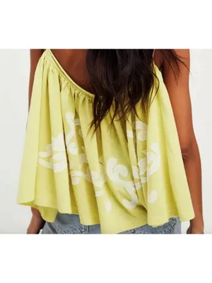 Free People On Clouds Swing Tank In Lemon Ivory Combo S thumbnail 5
