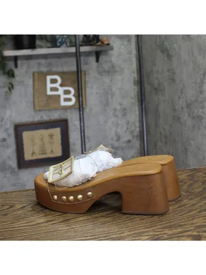NWT Madden Girl Woodland Platform Block Heel Sandal WOOD03J1 Clear Brown 6.5M thumbnail 7