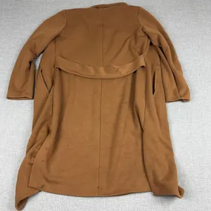 Spanx Coat Womens Small Brown Modal Blend Long Open Front Overcoat Lined Pockets thumbnail 11