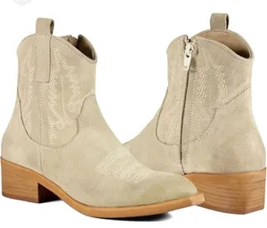 Diba True Get Crackin' western booties boots cowgirl beige suede sz 7 thumbnail 1