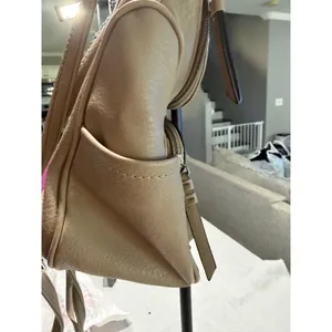 Tignanello Tan Faux Leather Convertible Backpack Purse Silver Tone Hardware thumbnail 3