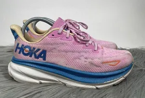 Hoka One Clifton 9 Womens Size 8 Shoes Pink Running Sneakers Athletic thumbnail 1