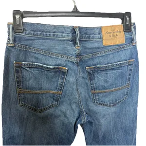 Abercrombie & Fitch Dark Blue Denim Skinny Button Fly Women's Size 30 Cut off thumbnail 4