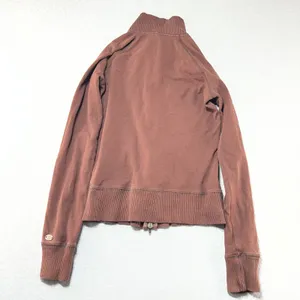 Abercrombie & Fitch Vintage Full-Zip Mock Neck Brown Sweatshirt thumbnail 3
