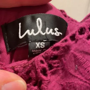 Lulu’s Biscay Magenta Ruffled Eyelet Lace Dress thumbnail 7