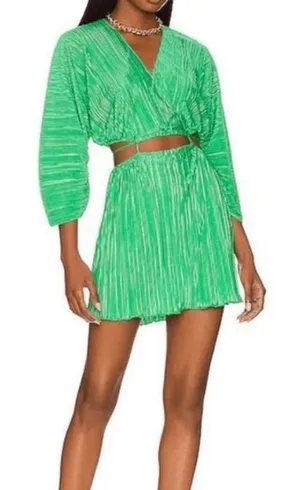 Good American Women's Green Plissé Sculpted Dress Size 3/4 thumbnail 1