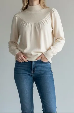 NWT Maeve Anthropologie mock neck dolman sweater oatmeal xs thumbnail 1