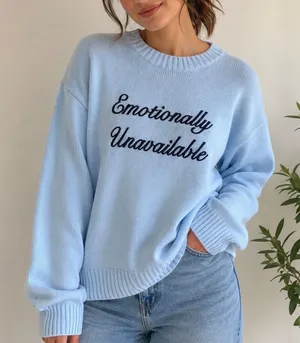 NWT Wild Fable Emotionally Unavailable Sweater Light Blue XXL thumbnail 1